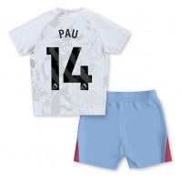 Camisa de time de futebol Aston Villa Pau Torres #14 Replicas 2º Equipamento Infantil 2023-24 Manga Curta (+ Calças curtas)